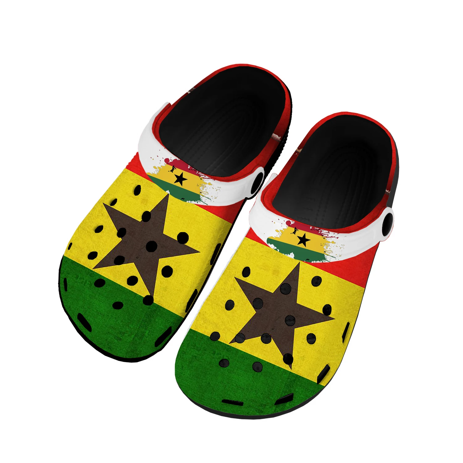 

Ghanaian, домашние сабо с флагом, обувь для воды на заказ для мужчин и женщин, обувь для подростков, Гана, садовые Туфли-сабо, дышащие пляжные тапочки с дырками
