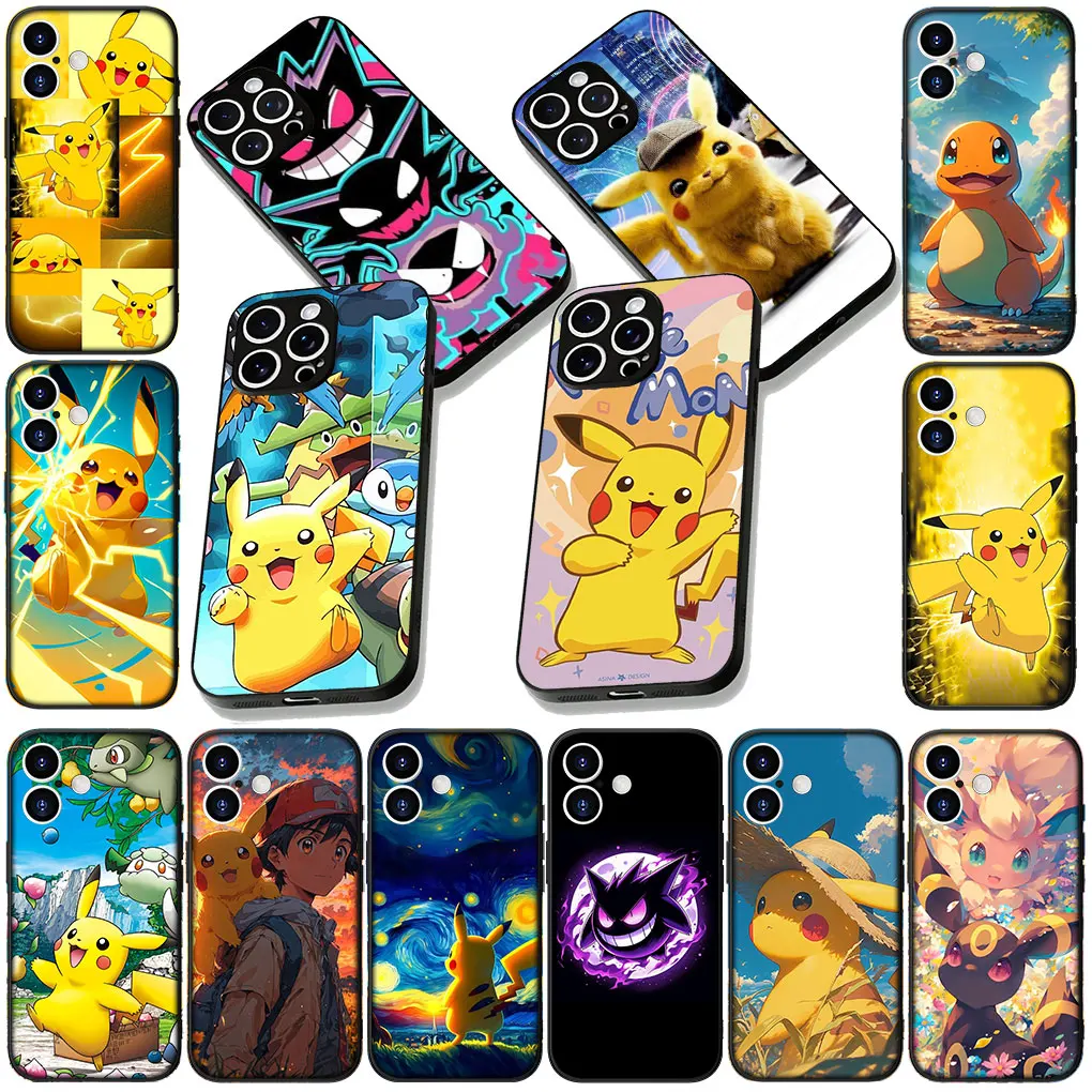 Чехол для телефона Apple iPhone 13 12 Mini XS 11 Pro Max 7 8 Plus XR SE 2022 2020 SE3, чехол-накладка Gengar P-Pikachus Charmander (art.: 3920d4c415d0a) - 3920d4c415d0a