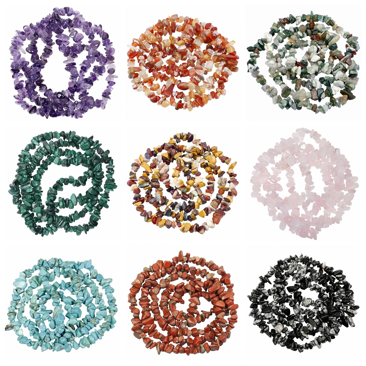 

Loose Natural Chips Gemstone Beads for Jewelry Making Drilled Polishd Irregular Raw Rock Stone Healing Crystal Strands 32 inches