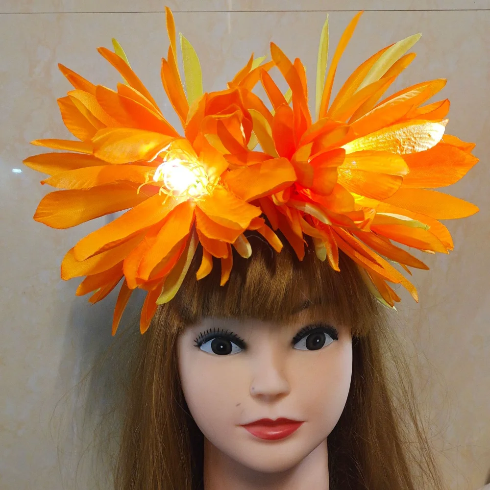 

Light Up Glowing Flashing Women Floral Crown Flower Garland Headband Hair Wreath Halo Headpiece Boho Wedding Party Photos