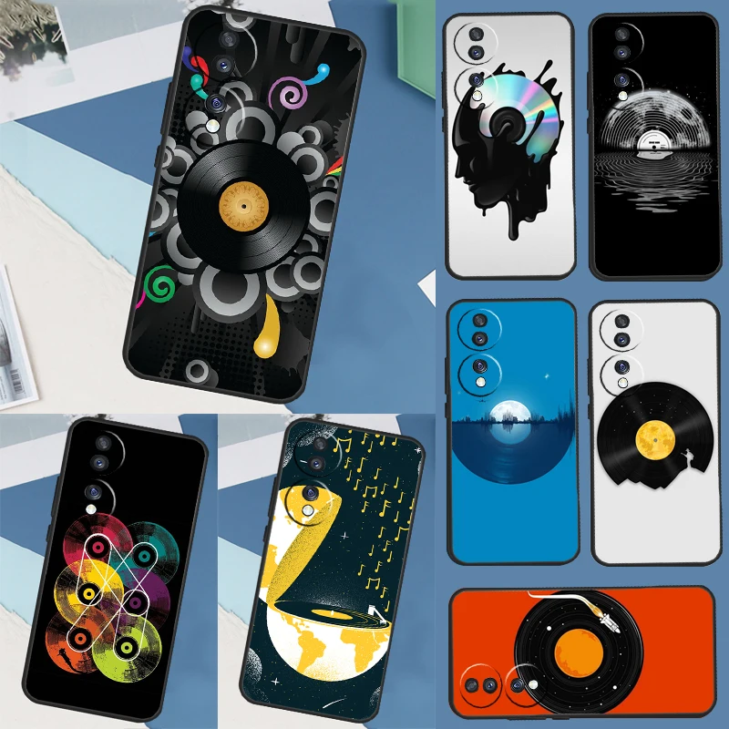 Vinyl DJ Record Art Case For Huawei P20 P30 Pro P40 Lite P Smart Z Nova 9 Honor X8 X9a 50 70 Magic 5 Pro Cover