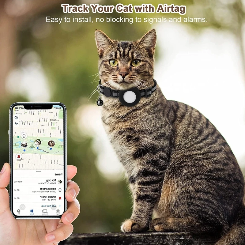 

Pet Collar Compatible with Apple Airtag Protective Holder for GPS Tracker Fits for Small Dogs Cats Glow in the Dark Dropship