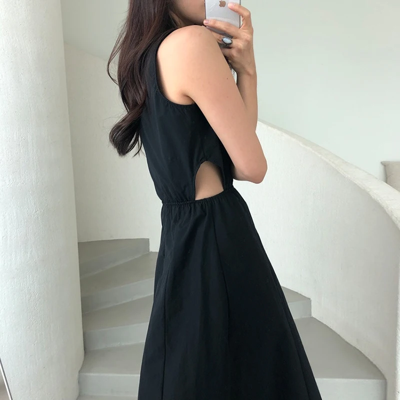 Женский винтажный сарафан без рукавов однотонное плявечерние ное платье с