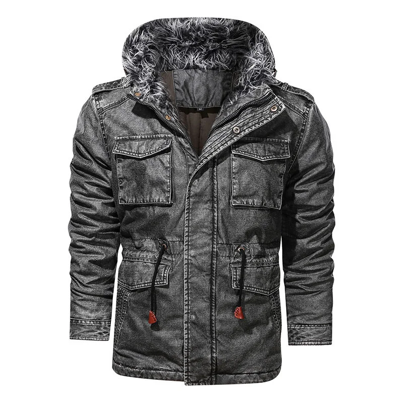 Куртка мужская зимняя хлопковая с меховым воротником