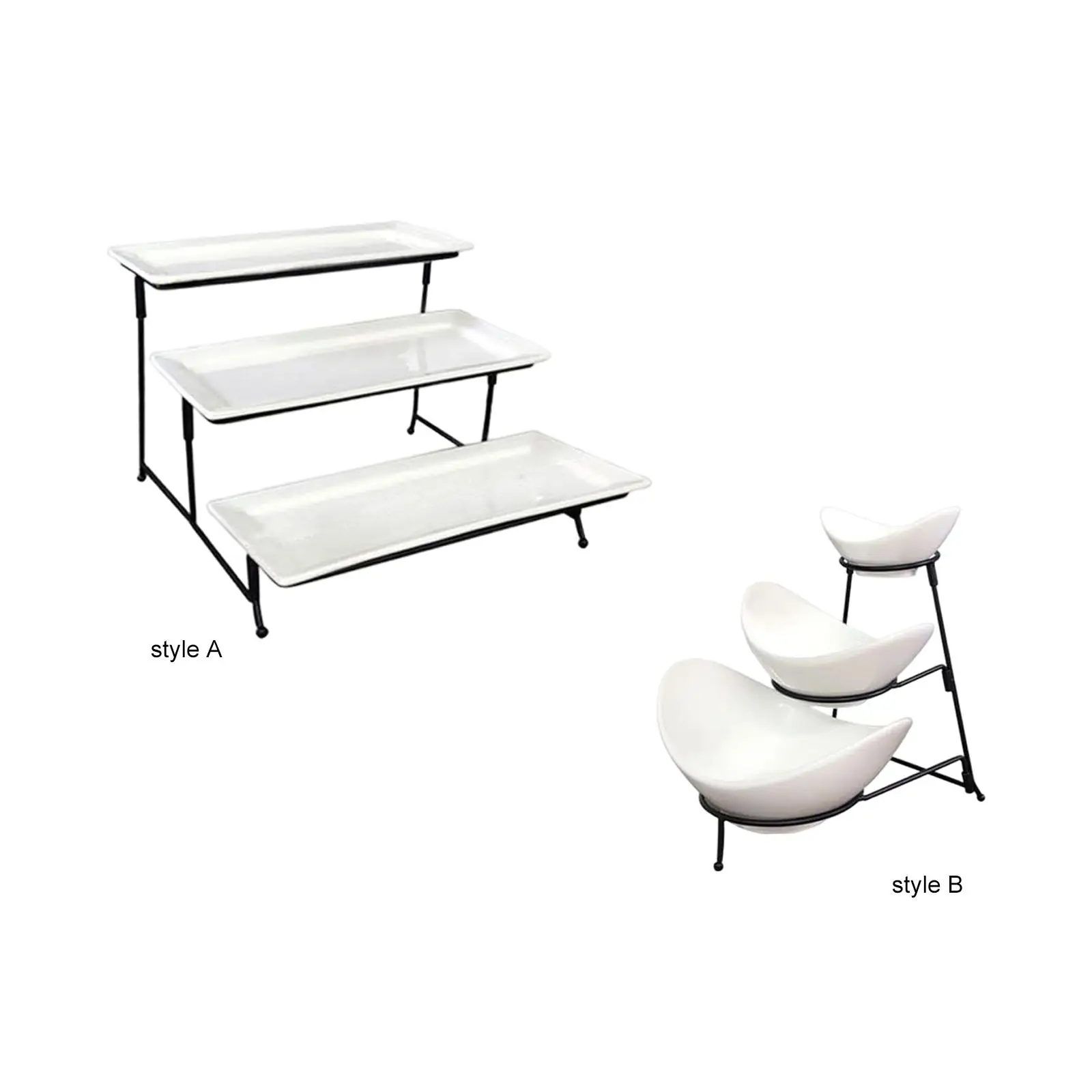 

3 Tier Serving Bowl Set Metal Stand for Dessert Snack Parties Serving Stand
