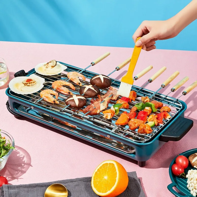 

Multifunction 220V Electric Heating Barbecue Grill Oven Smokeless Indoor Carbon Free Meat Kebab Roaster BBQ Pan Hotplate Griddle