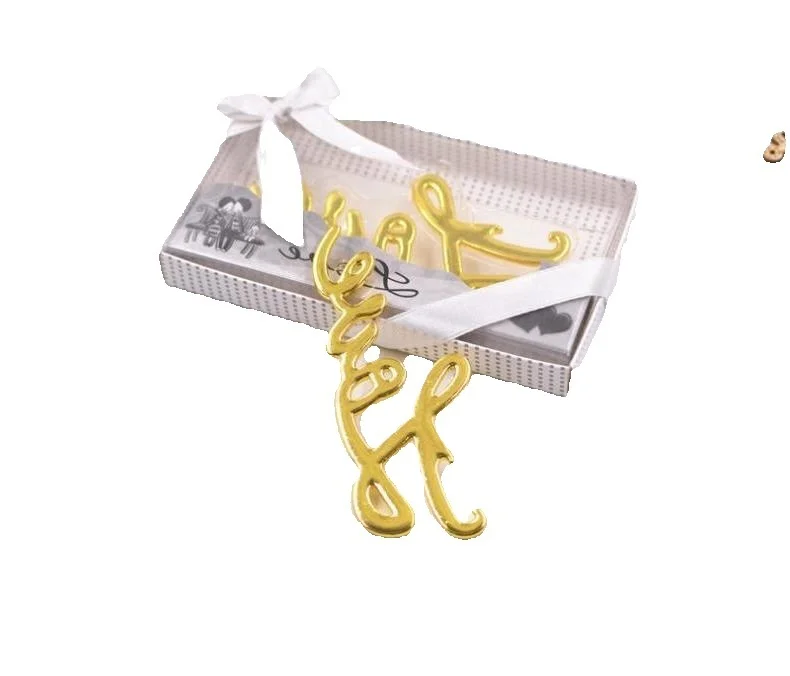 Золотые серебряные открывалки для пивных бутылок с надписью Love Design свадебные