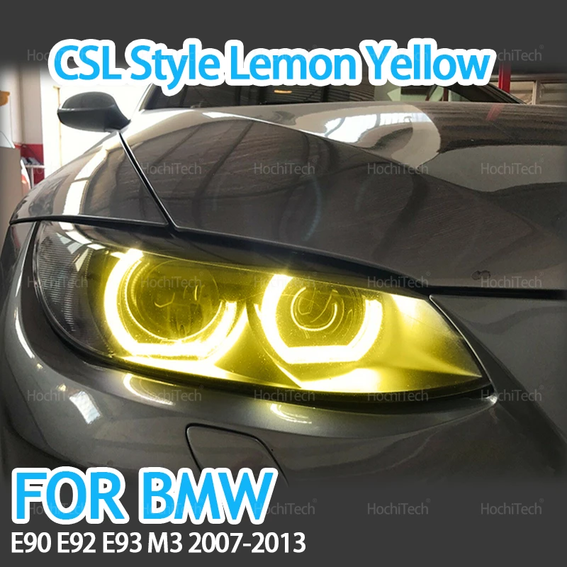 Фото Лимонно-желтый дневной свет Angel Eyes CSL Style для BMW 3 серии E90 E92 E93 M3 Coupe Cabriolet 07-13 Комплект колец дневных ходовых огней №1