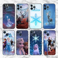 cartoon frozen case for apple iphone 13 11 pro max 12 xr se 2020 phone cases x xs 7 8 plus 6 6s 5 5s luxury soft bumper cover