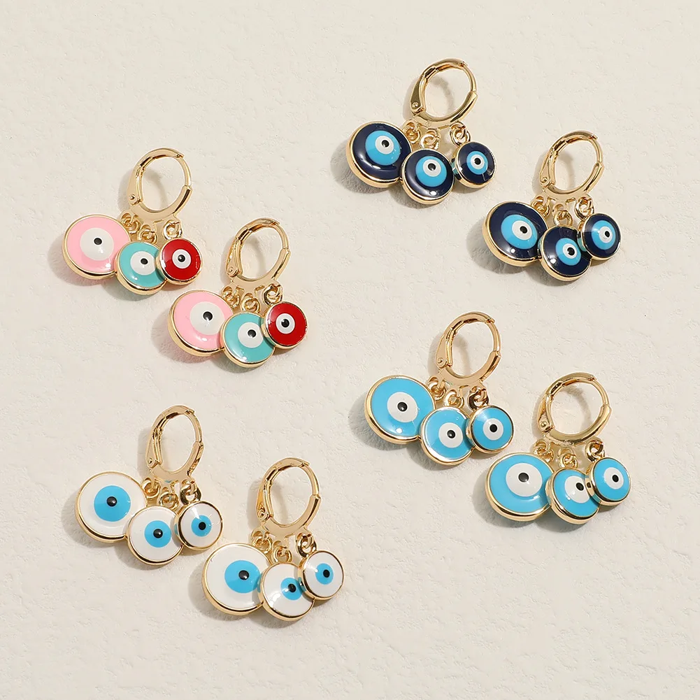 

2023 New Women's Jewelry Dripping Oil Devil's Eye Earrings Hip-hop Personality Earrings Ins Temperament Accessories Gift