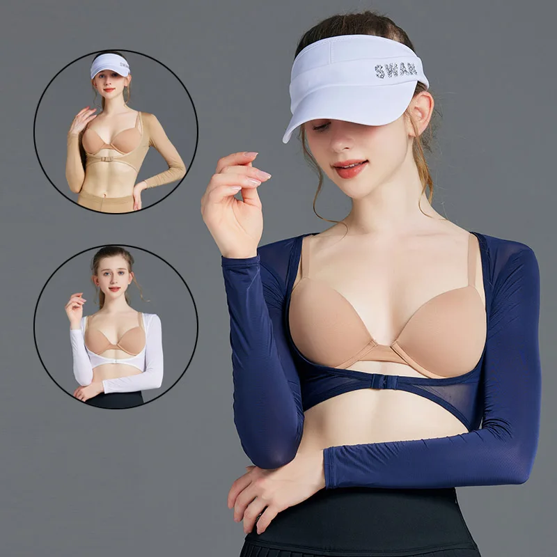 Shawl Female Sunscreen Long-sleeved Golf Underwear Anti-uv Elastic Cropped Tops