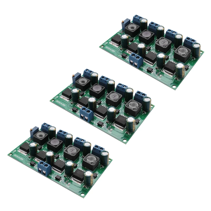

3X 3A 4 Channels Multiple Switching Power Supply Module 3.3V 5V 12V ADJ Adjustable Output DC DC Buck Converter Board