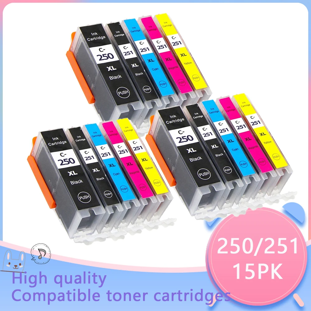 

5color PGI250 PGI-250 CLI-251 ink cartridge For canon PIXMA MG5420 MG5422 MG5520 MG5522 MG6420 IP7220 MX722 MX922 IX6820 printer