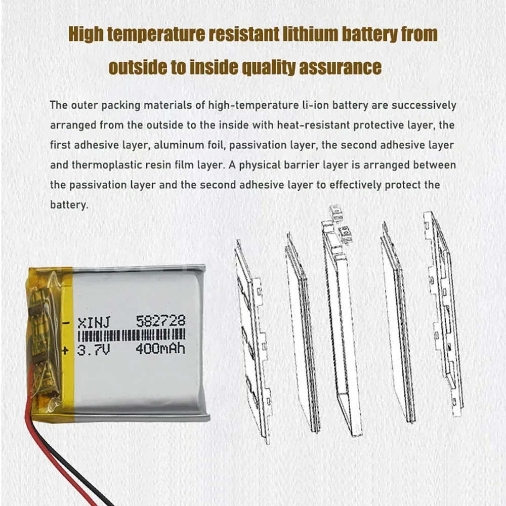Литий-полимерная литий-ионная аккумуляторная батарея 3 7 В 400 мАч для детских