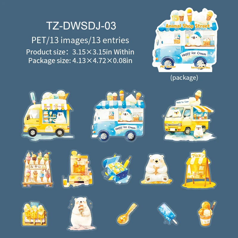 

Набор стикеров JIANWU Animal Store Street Series