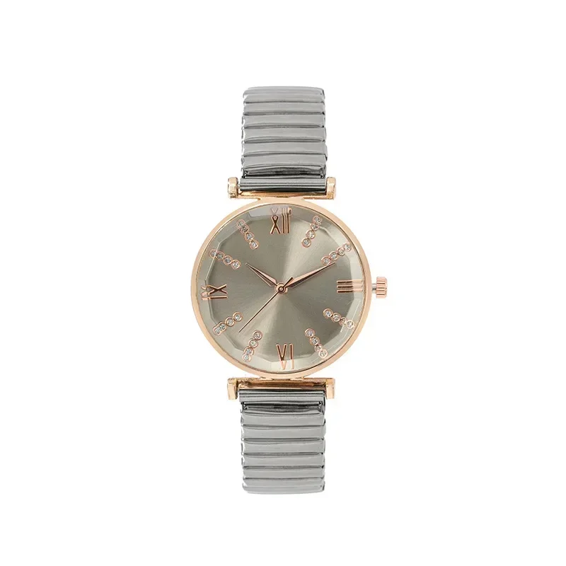 Женские часы модный ремешок из сплава со стразами эластичный кварцевые наручные