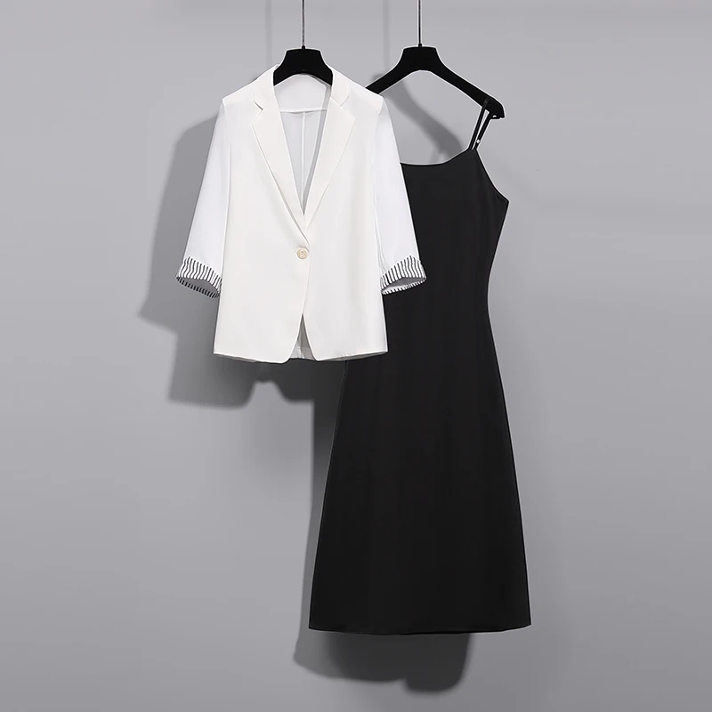 

Женский костюм весна 2022, пиджак, платье, комплект из двух предметов, длинная юбка, Женская Офисная профессиональная одежда