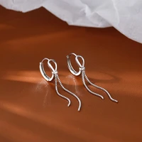 new fashion geometric hoop earrings for women long chain tassel dangle earring female trendy elegant earring piercing accessory