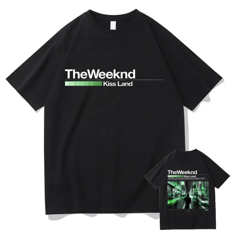 

Hot The Weeknd Kiss Land Graphic Tshirt Short Sleeve Summer Men's Hip Hop Harajuku T-shirts Men Women Fashion Black Vintage Tees