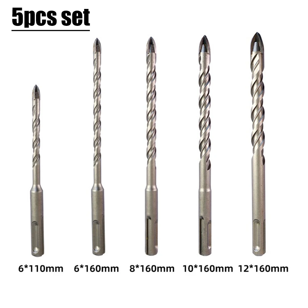 

5pcs Drill Bits Tile SDS PLUS Shank Porcelain Drill Bit Alloy Steel Drill Drilling For Ceramic Stone Granite Wood Hole Opener