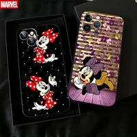 cute minnie mouse for apple iphone 11 12 13 pro max 12 13 mini x xr xs max se 6 6s 7 8 plus phone case funda coque black soft