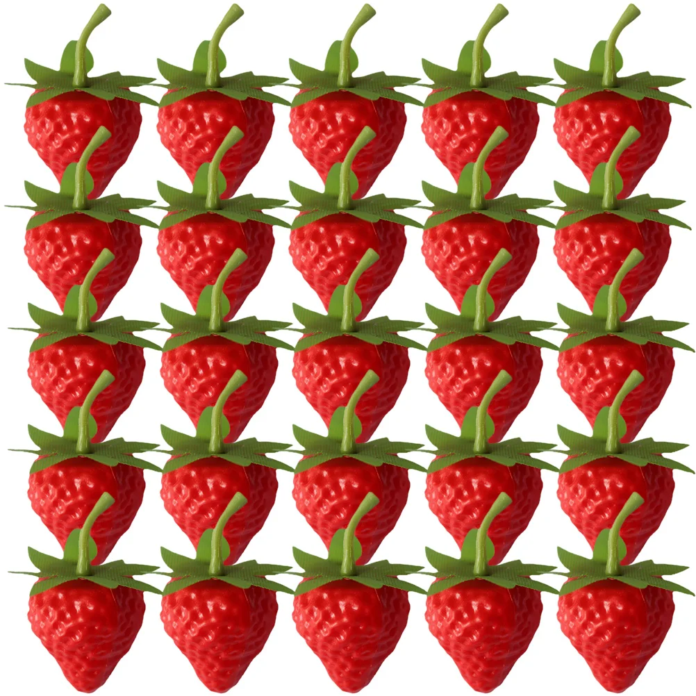 

50pcs Birthday Party Decoration Props House Kitchen Artificial Fruit Strawberry Party Decorations for Kitchen Table Photo