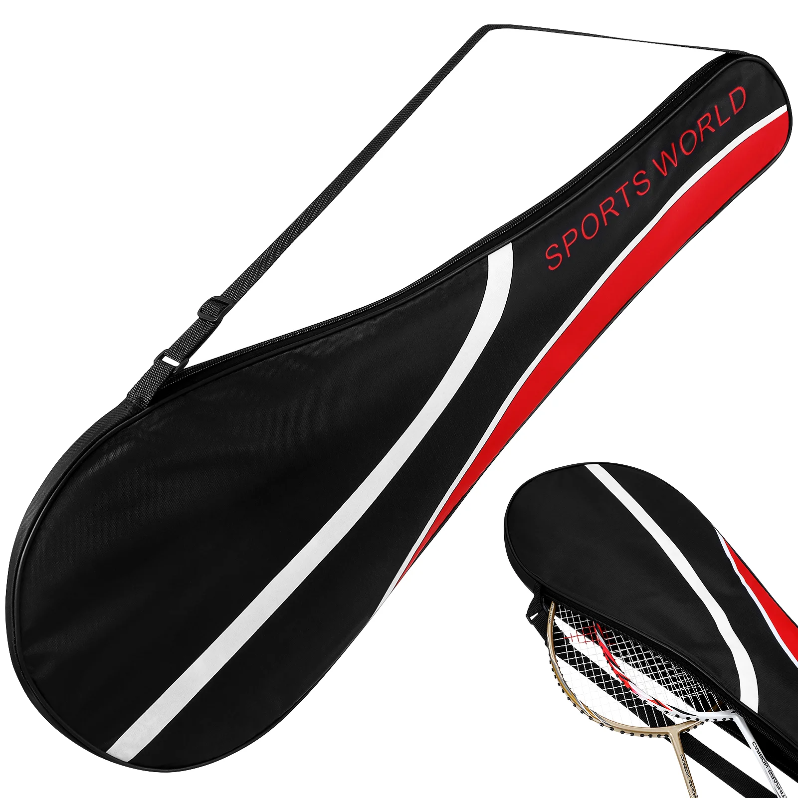 

Badminton Racket Covers Storage Tennis Cricket Men Sports Kids Strap Adjustable Pouches Backpack Packs Set Racquet Bat Grips