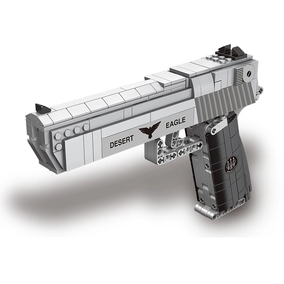 

Technical Series Gun Handgun Pistol Can Fire Bullets Set Desert Eagle Assembly DIY Model Building Blocks Toys For Kids Boys Gift