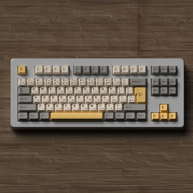 

Milk Gray Yellow Desert Japanese Keycaps PBT Dye Sublimation Key Caps Cherry Profile Keycap For 68 980 87 Customized