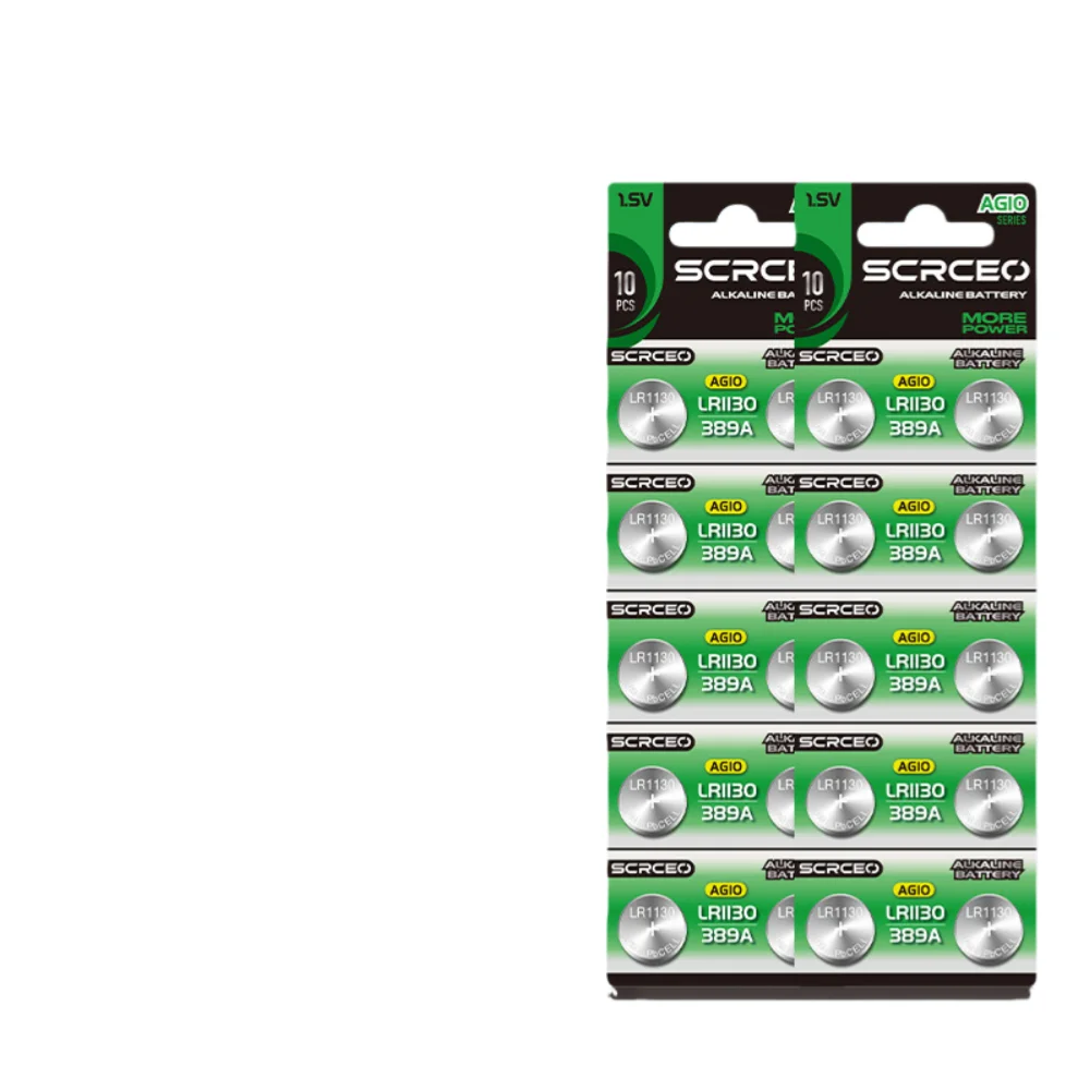 Щелочная батарейка-таблетка 1.55V 78mAh AG10 SR1130 LR54 (2-30 шт.) 389 G10 189 LR113 V10GA для часов, пультов ДУ (art.: 3920d87ccd196) - 3920d87ccd196