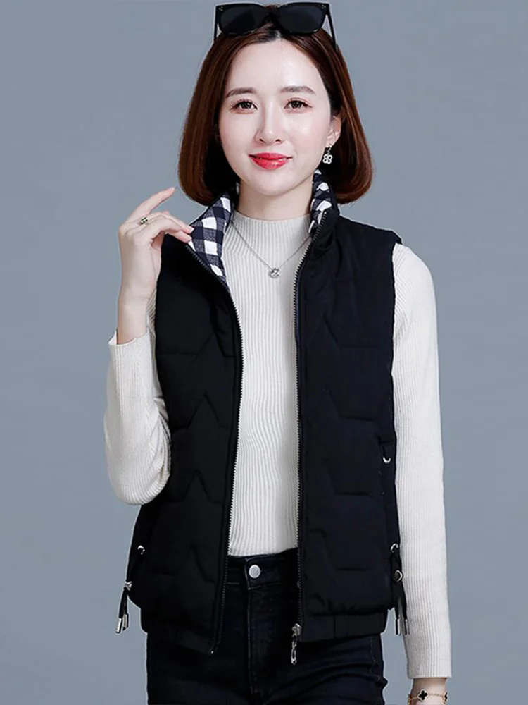 Осень-зима 2024 новый женский пуховый жилет с хлопковой подкладкой в стиле вестерн