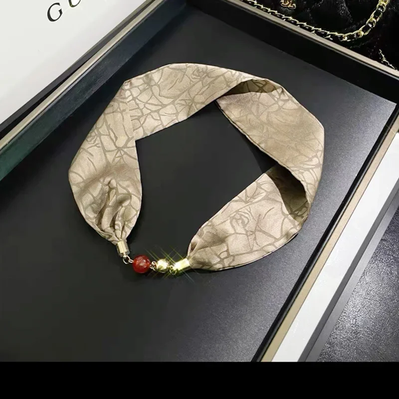 Элегантный шелковый шарф с магнитной застежкой в китайском стиле женское летнее