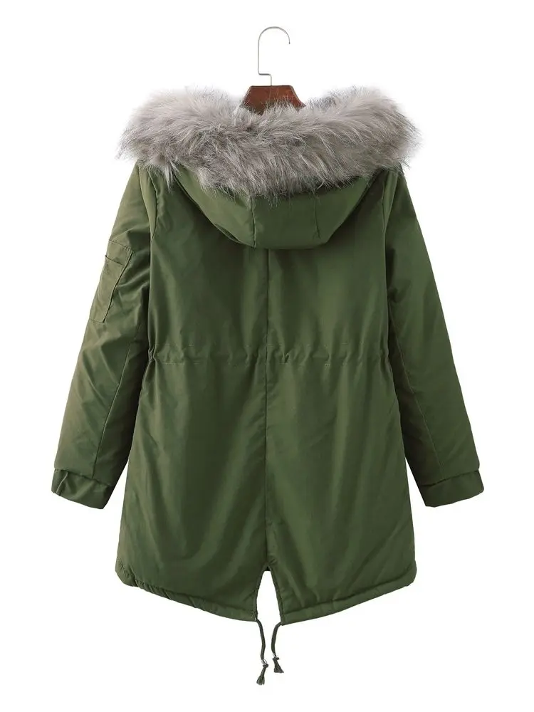 Women Winter Plus Velvet Outdoor Windproof Jackets European Style Thickening Warm Mountaineering Hooded Snow Coat Manteau Femme