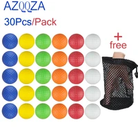 30pcs golf balls with 1pcs golf ball bag pouch drawstring closure pe plastic toy ball home golf practice ball beginner mix color