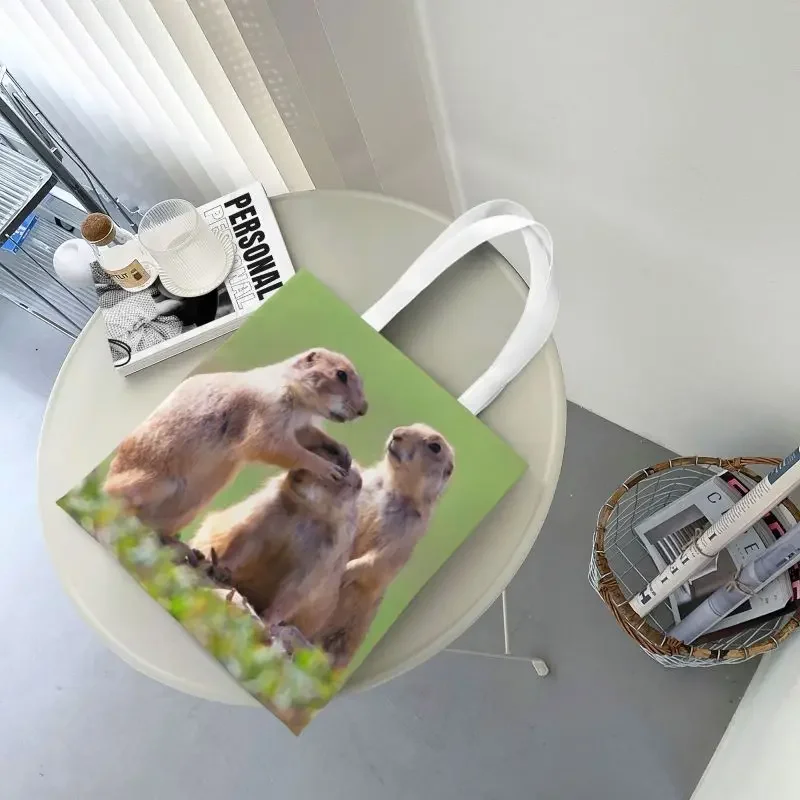 Сумка-шоппер для покупок на плечо собак парусиновая вместительная моющаяся