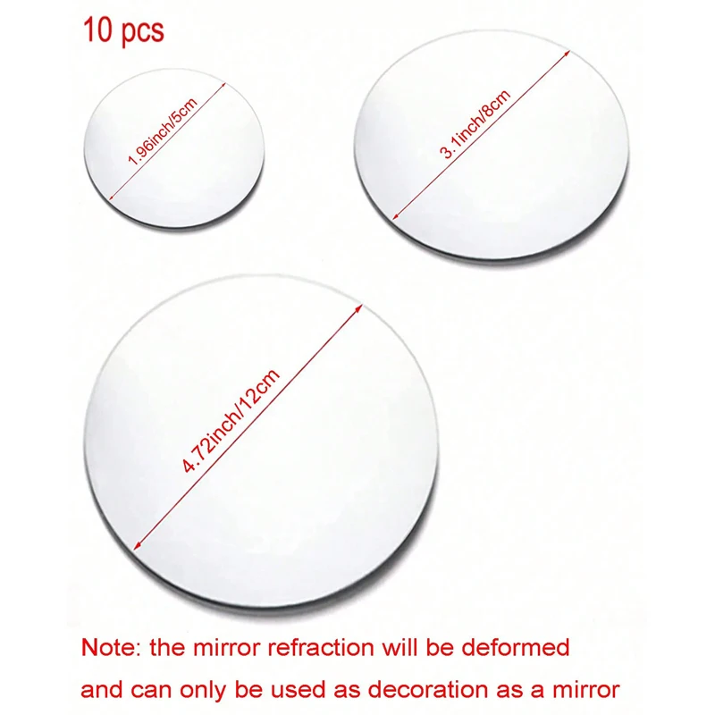 

Набор декоративных акриловых зеркал серебристого цвета