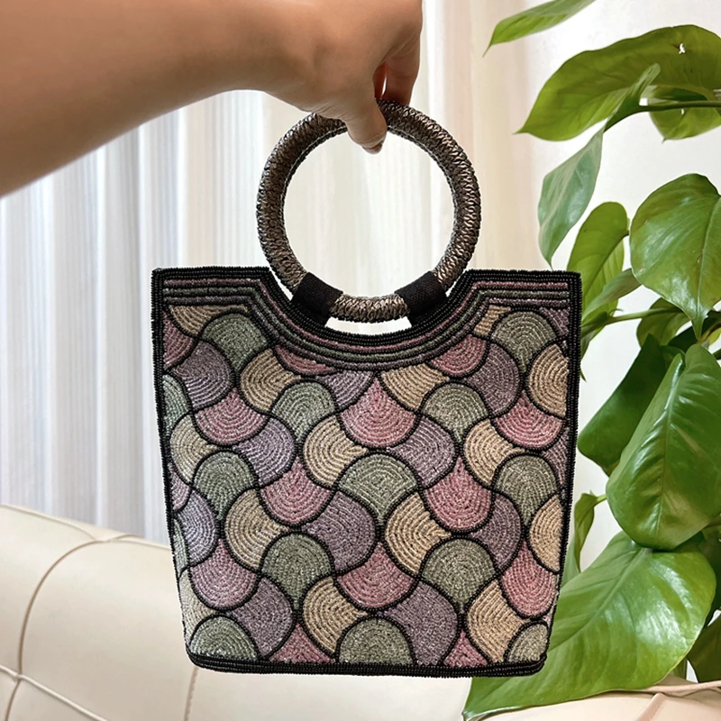 DOYUTIG индийский дизайн ручной работы Бисерная сумочка женские блестящие вечерние