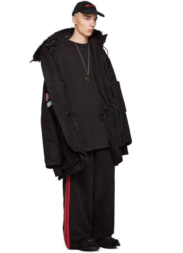 

Men's NEW clothing GD Hair Stylist fashion Red side stitching casual Wide Leg pants plus size singer costumes