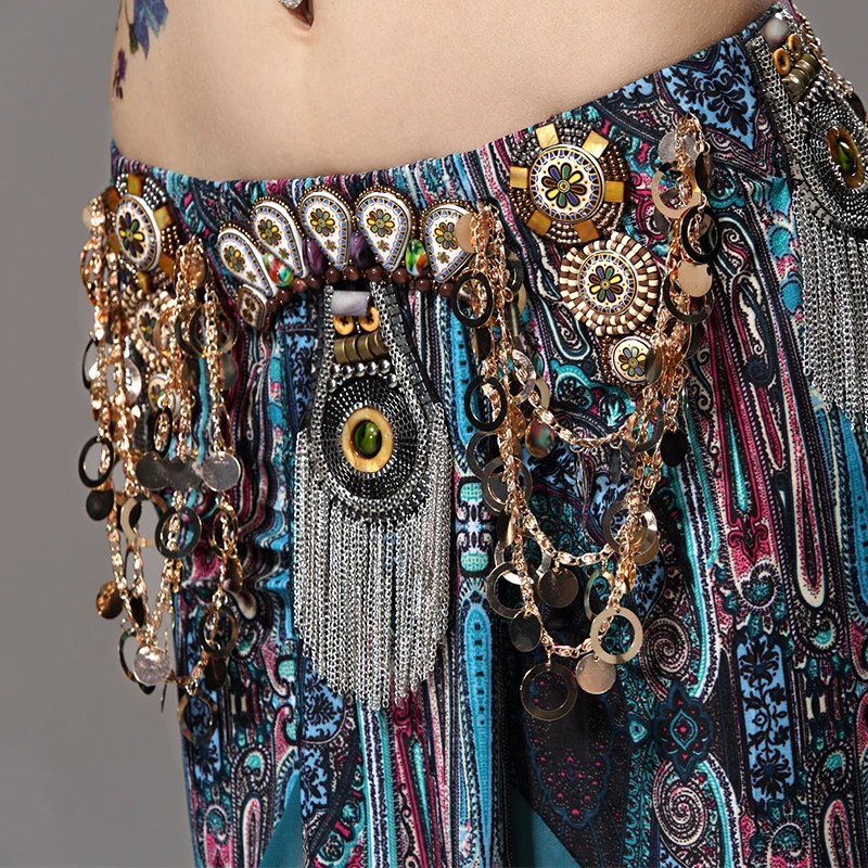 Этнический костюм для Танцев Живота винтажный выступлений Женская юбка одежда