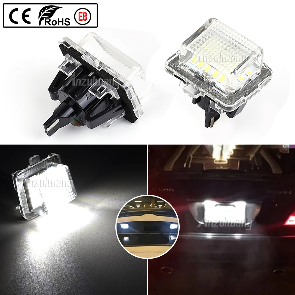 

2 Pcs Mercedes Benz W204 W221 W212 C216 W166 S204 S212 C207 Canbus LED Car Number License Plate Light Assembly Auto Lamp Luces