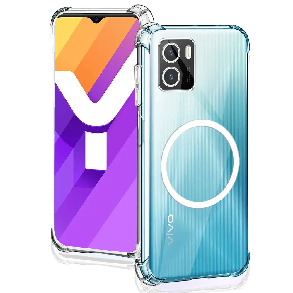 Для Vivo Y15S Y15C V2120 V2147 чехол с магнитной наклейкой противоударный прозрачный мягкий