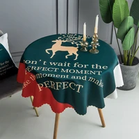 water proof printed tablecloth round table cover tea table cloth rural cotton cover cloth home decoration christmas