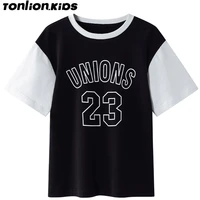 ton lion kids 2022 summer boys fashion black and white sport collar short sleeves for ages 5 to 12