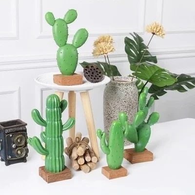 

American cactus decoration resin creative green plant room bedroom style decoration living room decoration