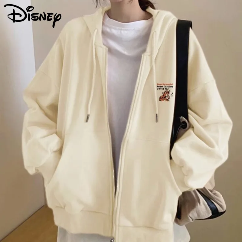 Толстовка с капюшоном и принтом медведя из мультфильма Disney Y2k женское плюшевое