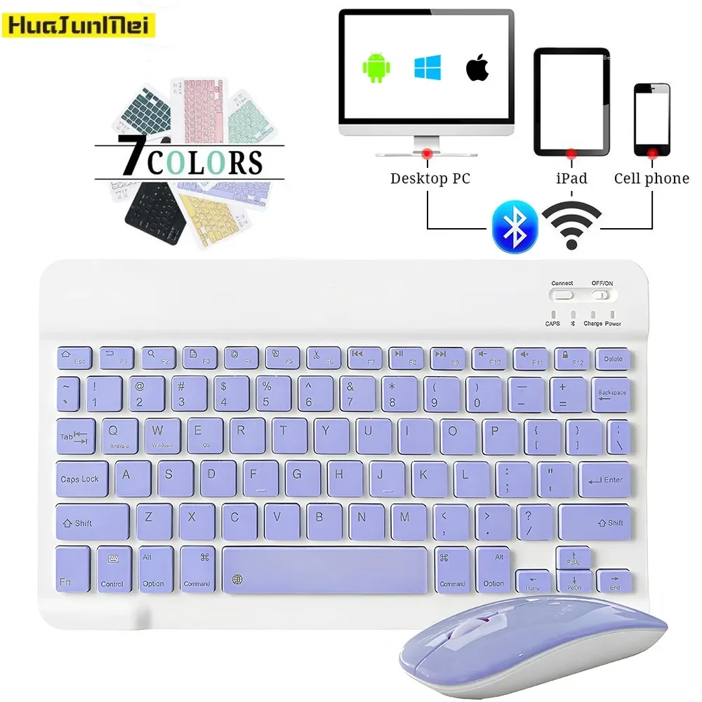 

Обновленная беспроводная клавиатура, Bluetooth-клавиатура для ipad, телефона, планшета, портативная Bluetooth-клавиатура и мышь для Samsung, Xiaomi