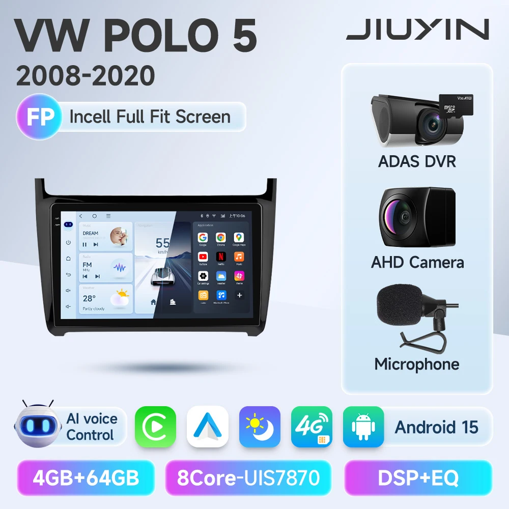 

JIUYIN Android авто радио для VW POLO 5 седан 2008-2020 беспроводной CarPlay GPS мультимедиа 2 din интеллектуальные системы стерео