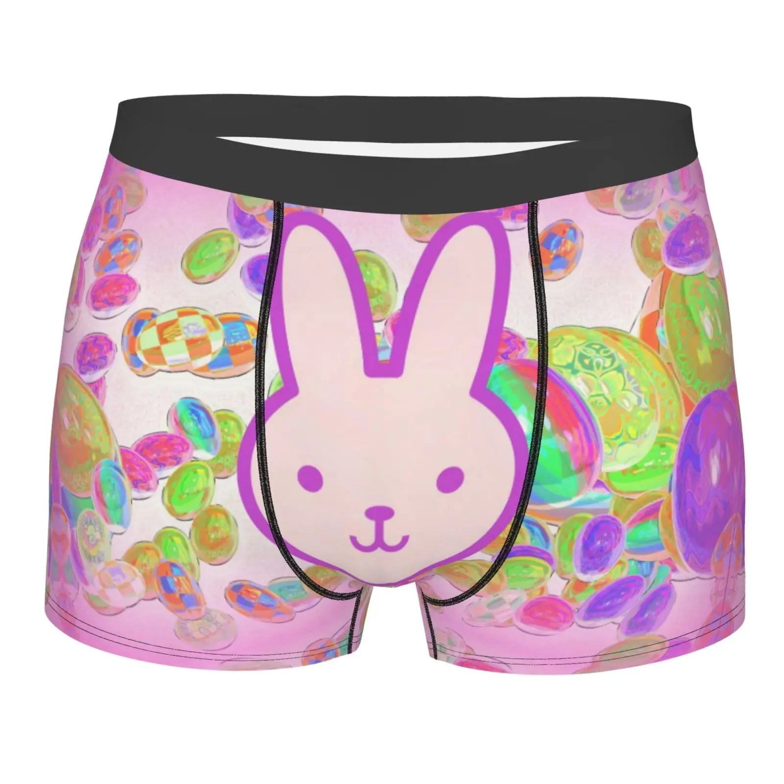 

Цветные пасхальные яйца Банни Мужское нижнее белье мужские трусы с двусторонним принтом мягкое цветочное полиэфирное белье
