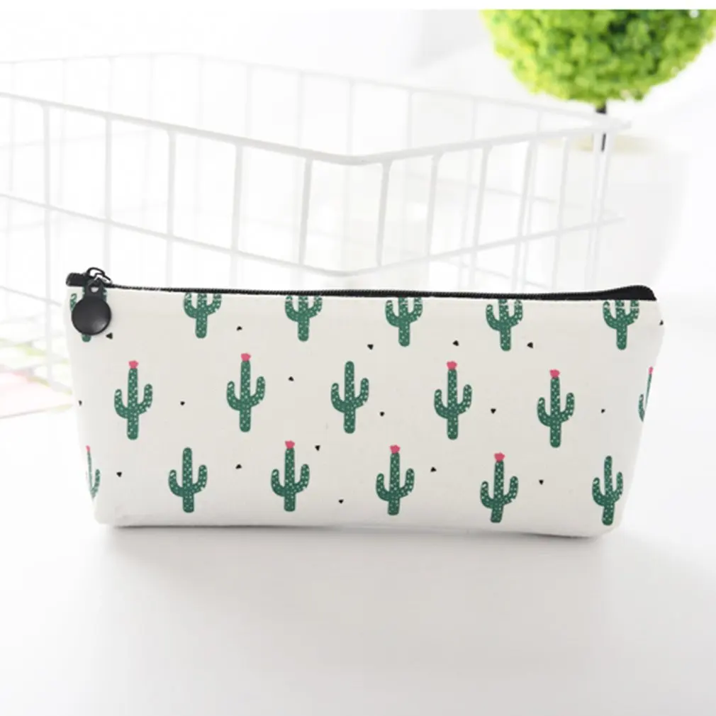 

School Pencil Case Cactus Pencil Case Large-capacity Student Zipper Pencil Case School Office Supply Gift Stationery