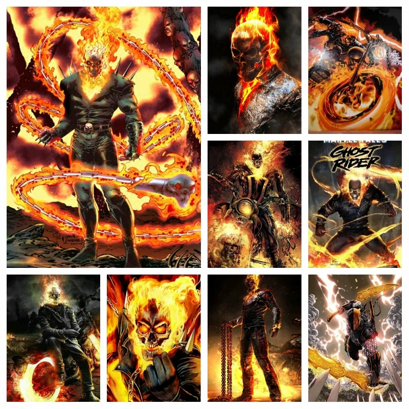

DIY diamond painting5d Full square/Round Ghost Rider Cross stitch kit Embroidery mosaic cross stitch kit home and decoration